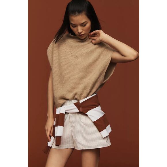 Anthropologie The Enza Oversized Ribbed 100% Cashmere Vest Size Large - Picture 2 of 6